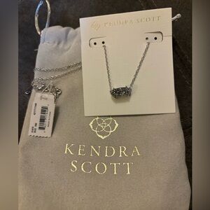 New Kendra silver drusy necklace. It is smaller than an Elise